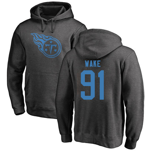 Tennessee Titans Men Ash Cameron Wake One Color NFL Football 91 Pullover Hoodie Sweatshirts